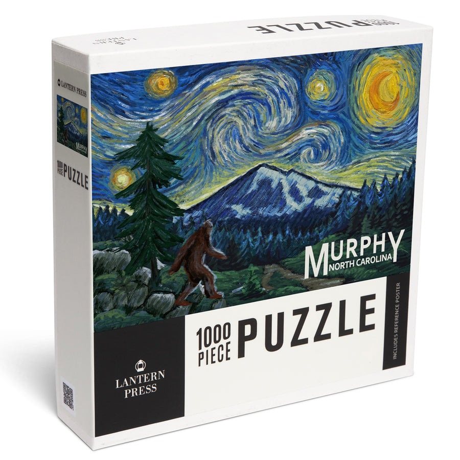 Murphy, North Carolina, Bigfoot, Starry Night, Jigsaw Puzzle Puzzle Lantern Press 