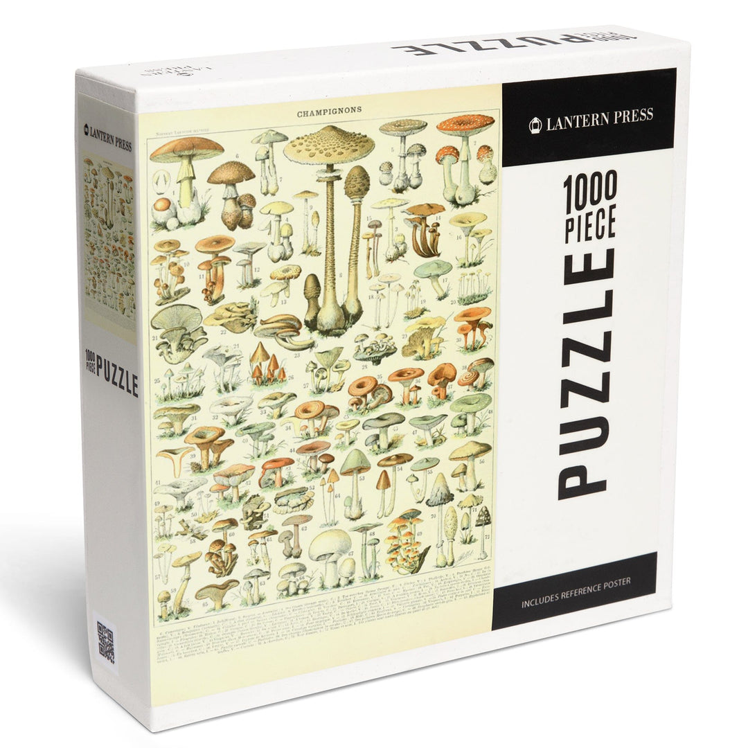 Mushrooms, B, Vintage Bookplate, Adolphe Millot Artwork, Jigsaw Puzzle Puzzle Lantern Press 