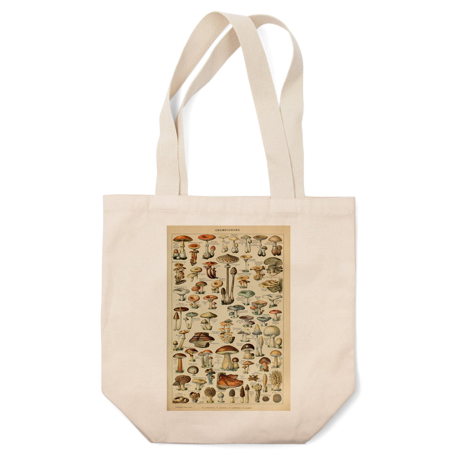Mushrooms, C, Vintage Bookplate, Adolphe Millot Artwork, Tote Bag Totes Lantern Press 