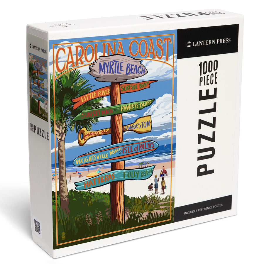 Myrtle Beach, South Carolina, Destinations Sign, Jigsaw Puzzle Puzzle Lantern Press 