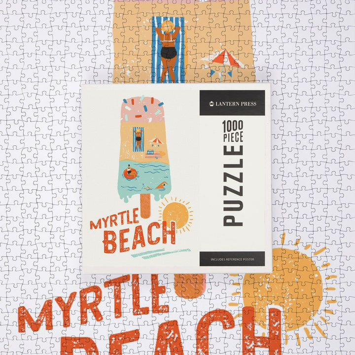 Myrtle Beach, South Carolina, Ice Cream, Jigsaw Puzzle Puzzle Lantern Press 
