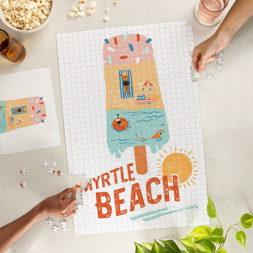 Myrtle Beach, South Carolina, Ice Cream, Jigsaw Puzzle Puzzle Lantern Press 