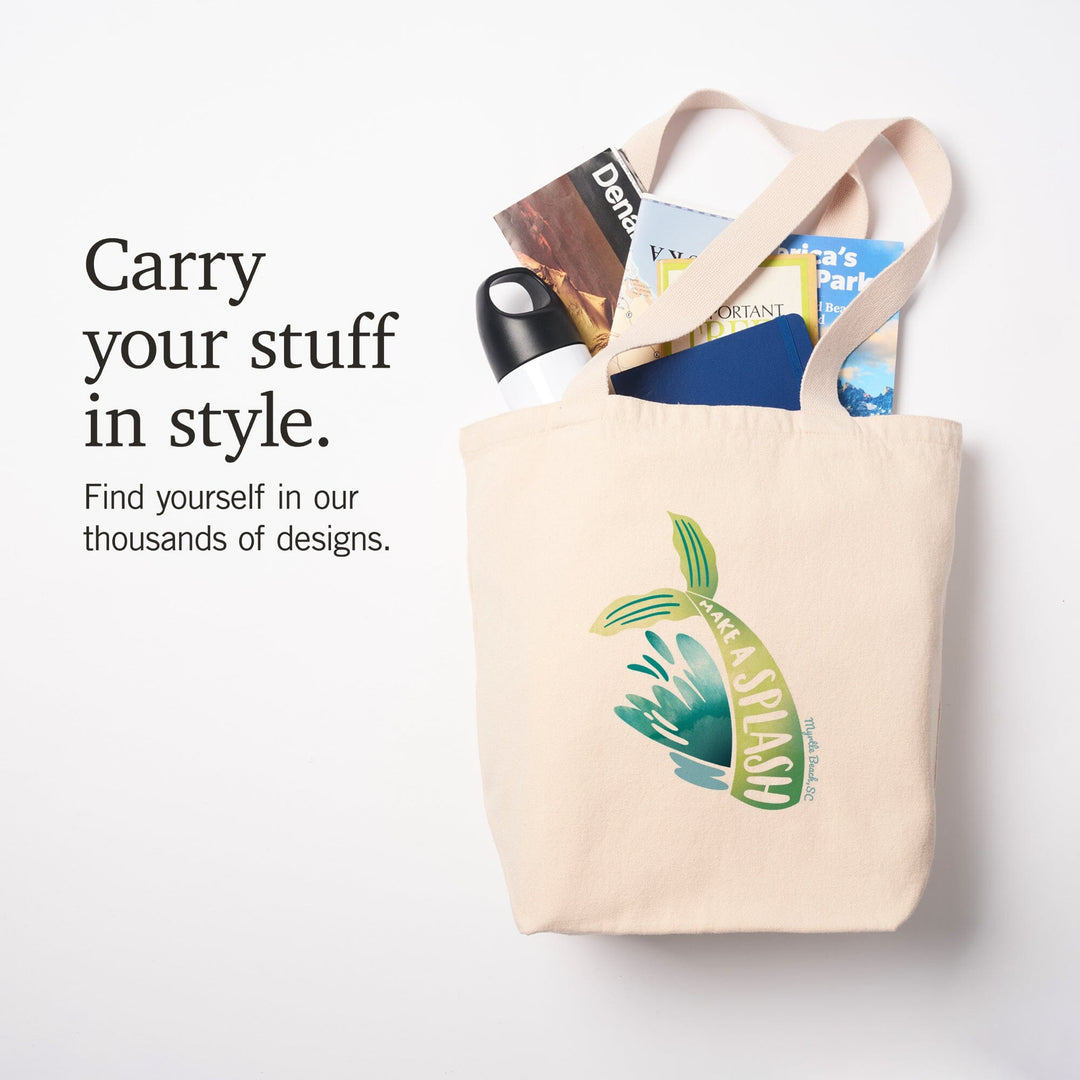 Myrtle Beach, South Carolina, Mer-Mazing Collection, Make a Splash,, Tote Bag Totes Lantern Press 