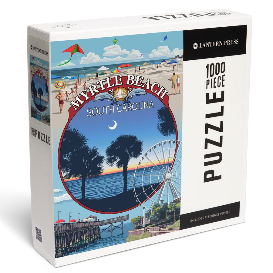 Myrtle Beach, South Carolina, Montage, Jigsaw Puzzle Puzzle Lantern Press 