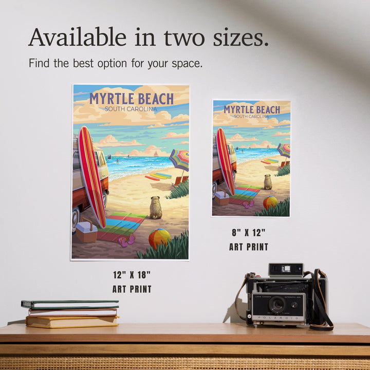 Myrtle Beach, South Carolina, Painterly, Beach Activities, Art & Giclee Prints Art Lantern Press 