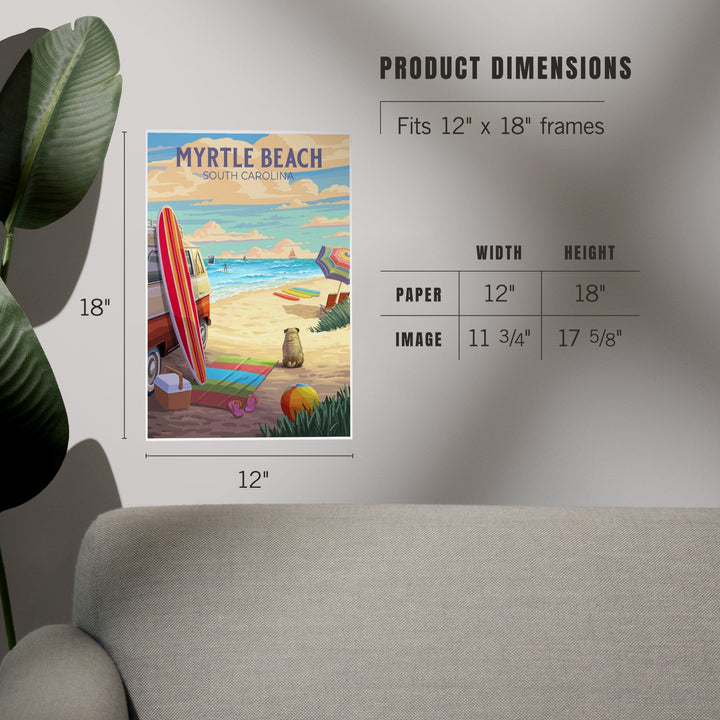 Myrtle Beach, South Carolina, Painterly, Beach Activities, Art & Giclee Prints Art Lantern Press 