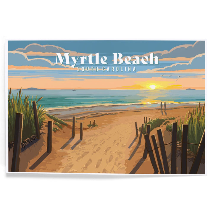 Myrtle Beach, South Carolina, Painterly, Sand Soul Sun, Beach Path, Art & Giclee Prints Art Lantern Press 