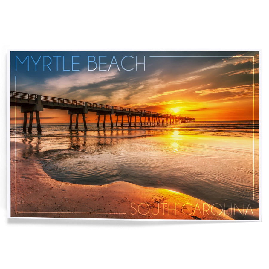 Myrtle Beach, South Carolina, Pier and Sunset, Art & Giclee Prints Art Lantern Press 