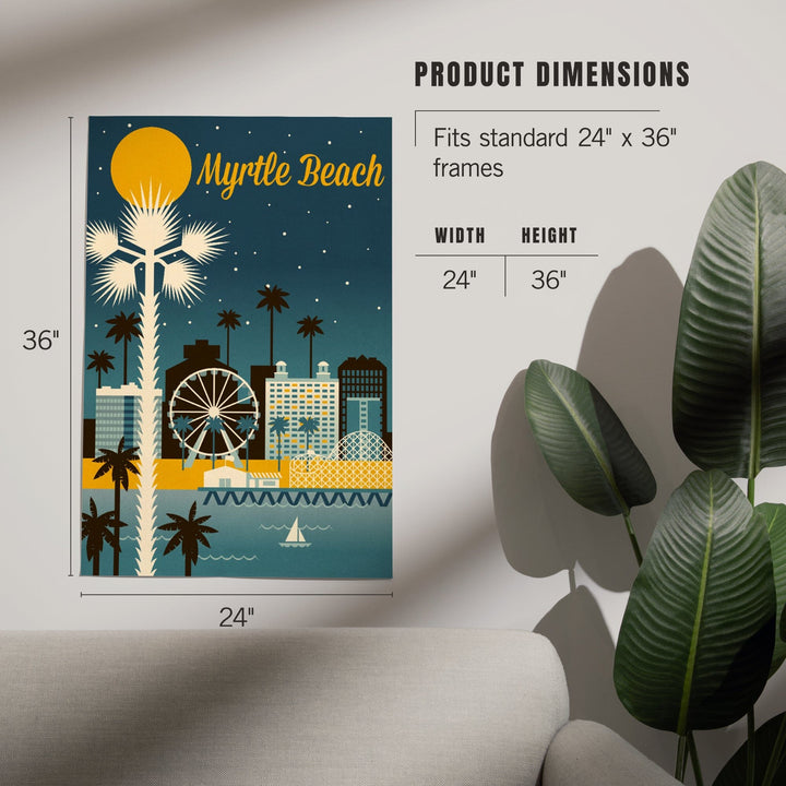 Myrtle Beach, South Carolina, Retro Skyline Classic Series, Art & Giclee Prints Art Lantern Press 