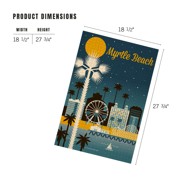 Myrtle Beach, South Carolina, Retro Skyline Classic Series, Jigsaw Puzzle Puzzle Lantern Press 