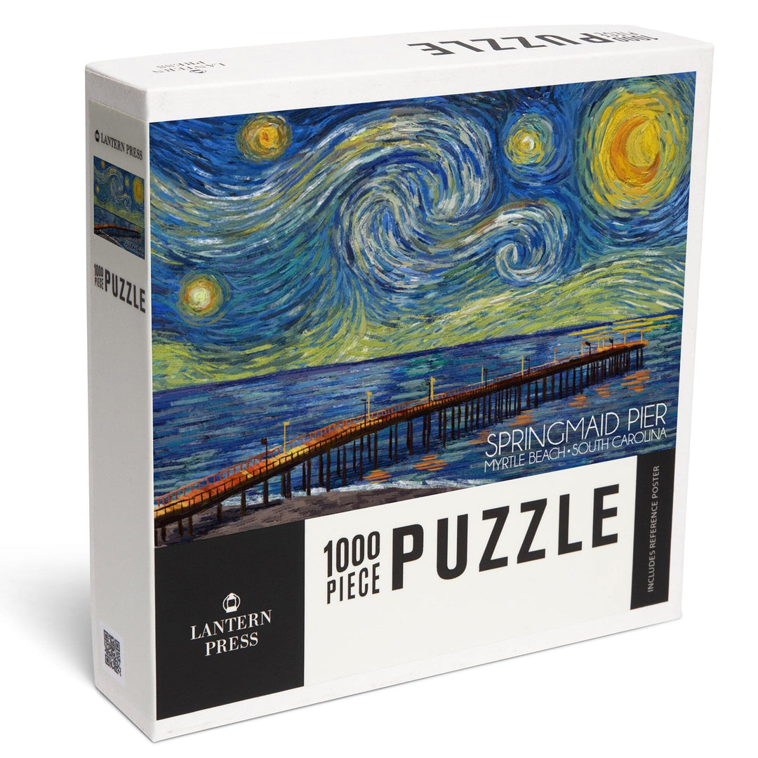 Myrtle Beach, South Carolina, Springmaid Pier, Starry Night, Jigsaw Puzzle Puzzle Lantern Press 