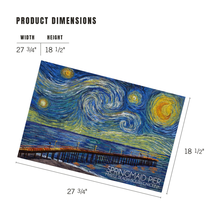 Myrtle Beach, South Carolina, Springmaid Pier, Starry Night, Jigsaw Puzzle Puzzle Lantern Press 