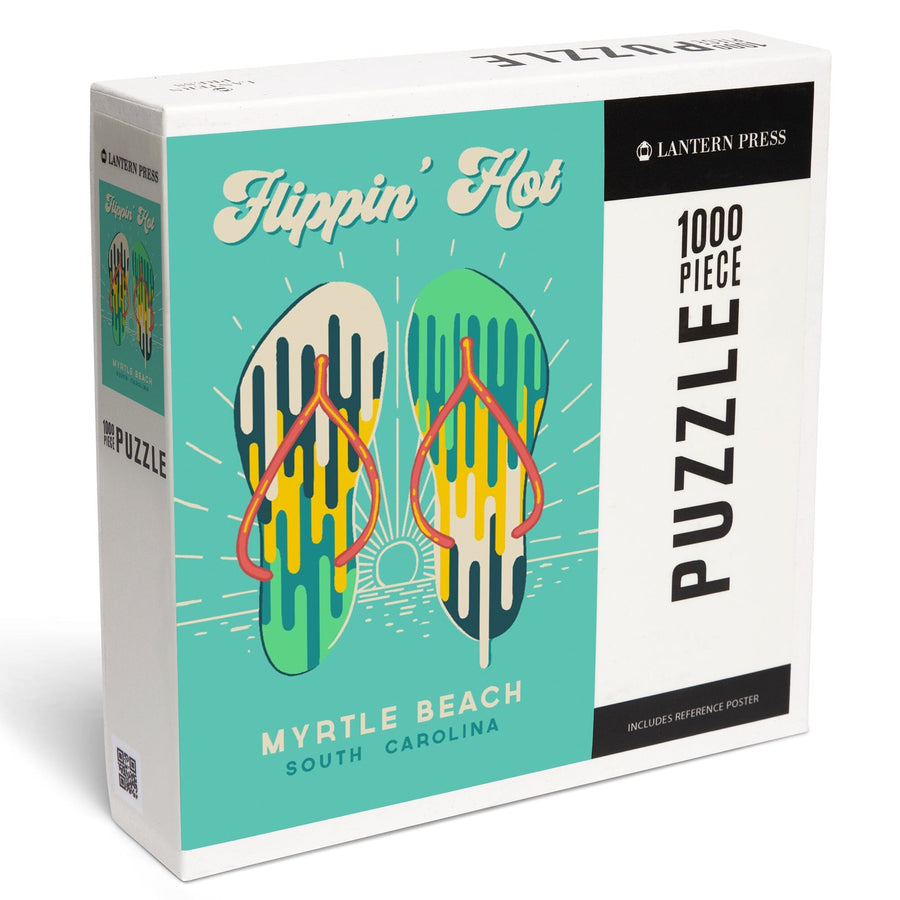 Myrtle Beach, South Carolina, Sweet Relief Collection, Flip Flops, Flippin Hot, Jigsaw Puzzle Puzzle Lantern Press 