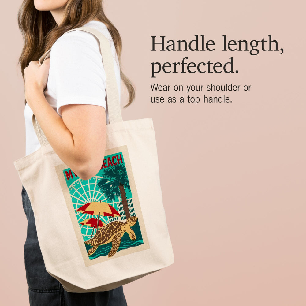 Myrtle Beach, South Carolina, Woodblock, Tote Bag Totes Lantern Press 