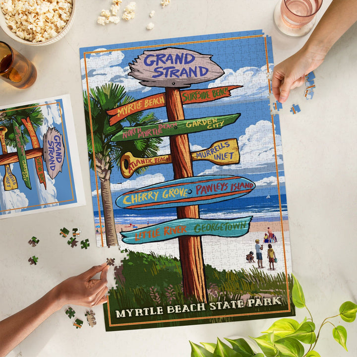 Myrtle Beach State Park, Destinations Sign, Jigsaw Puzzle Puzzle Lantern Press 