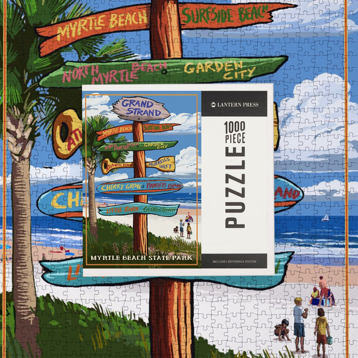 Myrtle Beach State Park, Destinations Sign, Jigsaw Puzzle Puzzle Lantern Press 