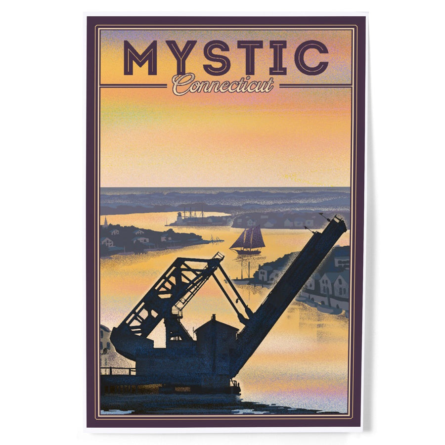 Mystic, Connecticut, River, Lithograph, Art & Giclee Prints Art Lantern Press 