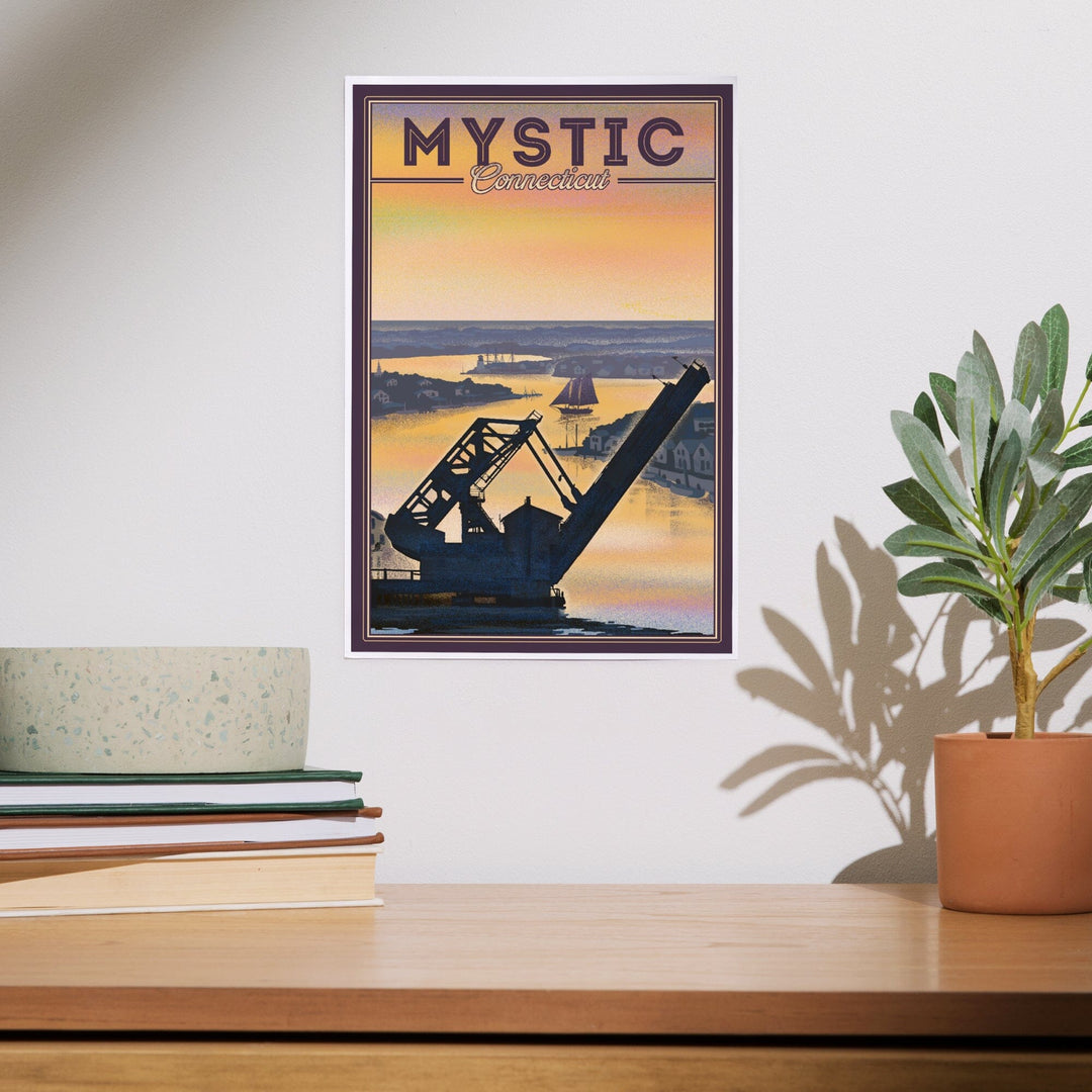 Mystic, Connecticut, River, Lithograph, Art & Giclee Prints Art Lantern Press 