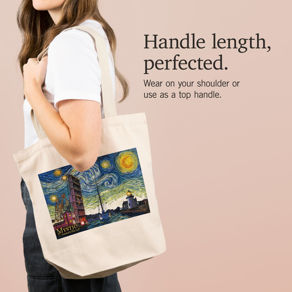 Mystic, Connecticut, Starry Night, Tote Bag Totes Lantern Press 
