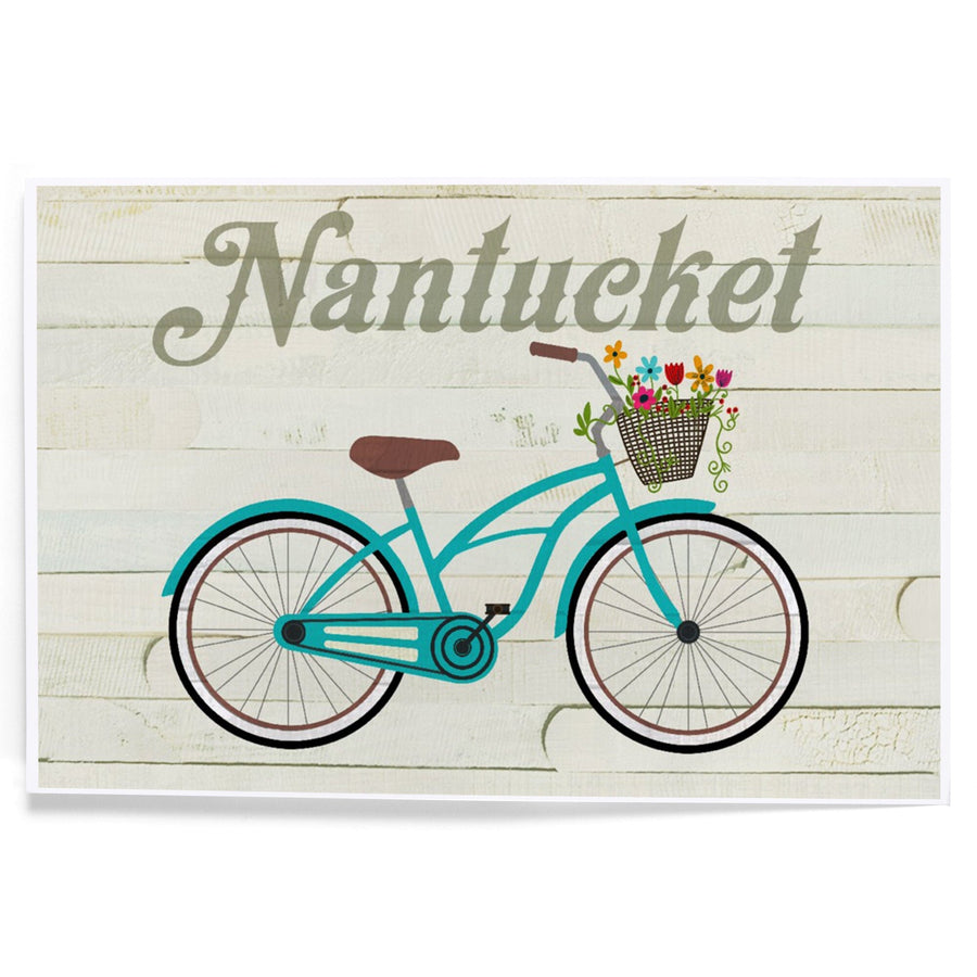 Nantucket, Massachusetts, Beach Cruiser and Basket, Art & Giclee Prints Art Lantern Press 