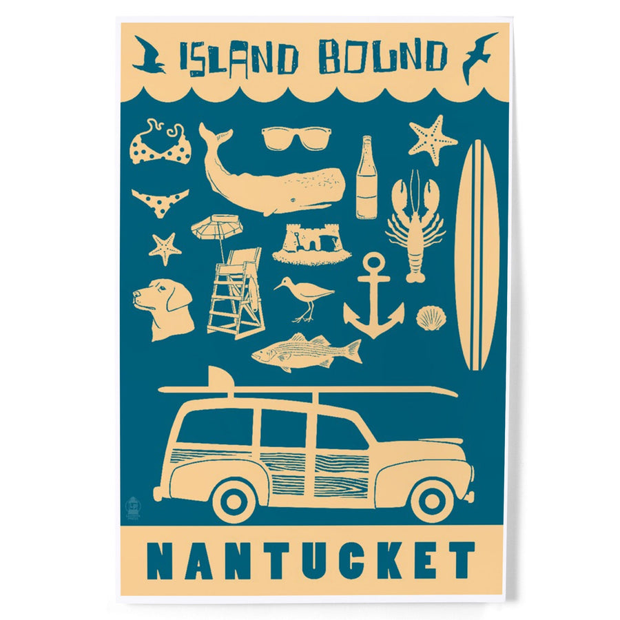 Nantucket, Massachusetts, Coastal Icons, Island Bound, Art & Giclee Prints Art Lantern Press 