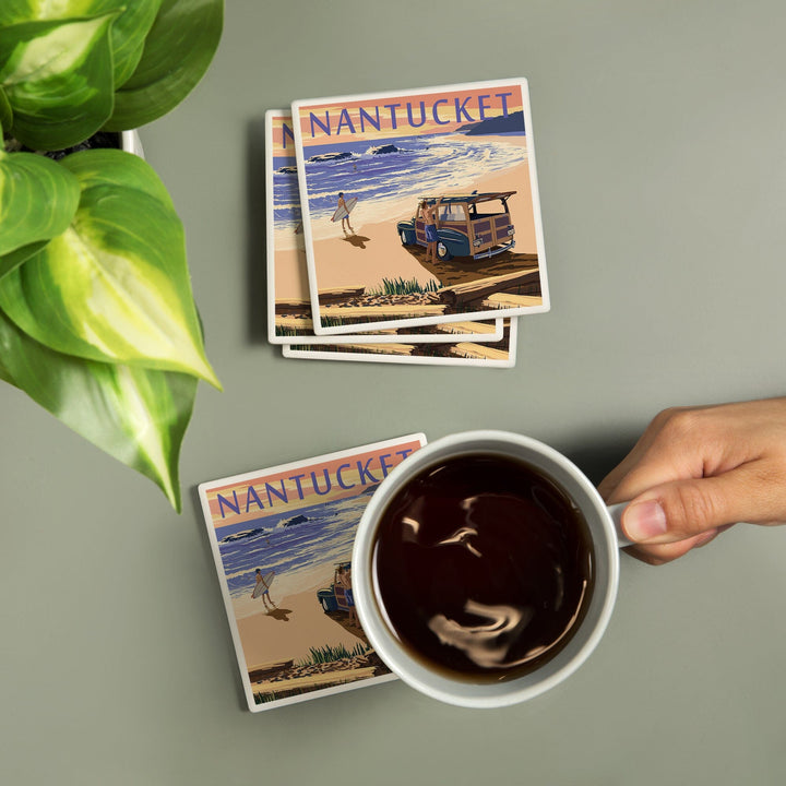 Nantucket, Massachusetts, Woody on Beach, Coasters Coasters Lantern Press 
