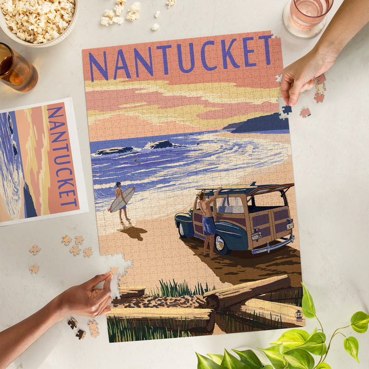 Nantucket, Massachusetts, Woody on Beach, Jigsaw Puzzle Puzzle Lantern Press 