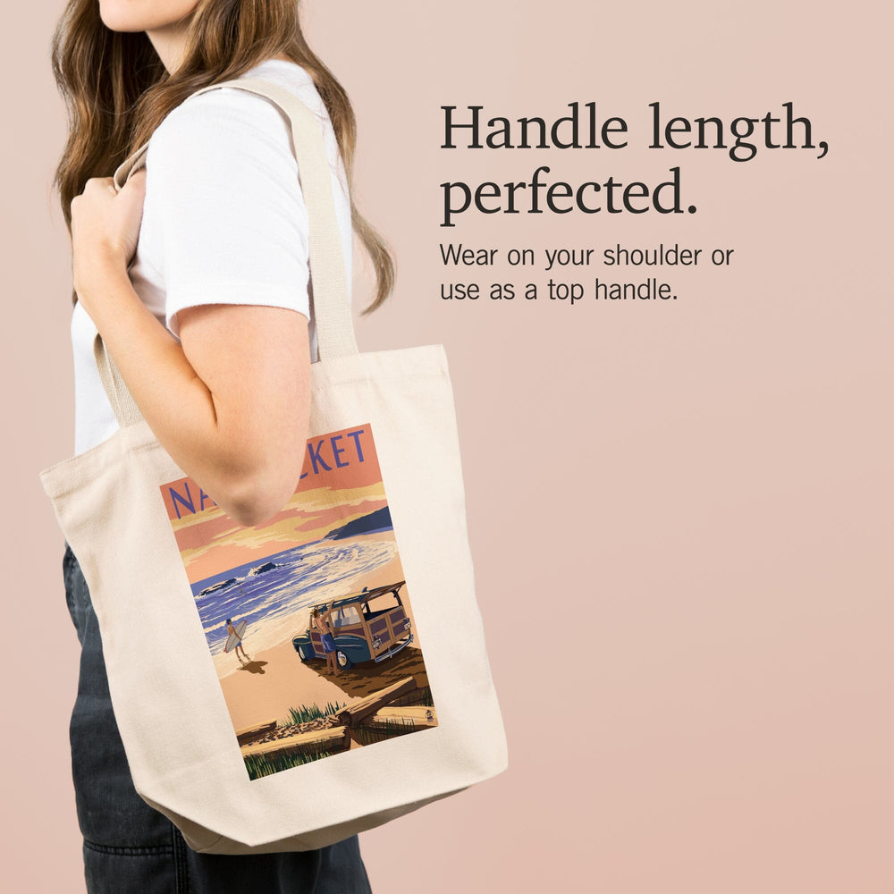 Nantucket, Massachusetts, Woody on Beach, Tote Bag Totes Lantern Press 