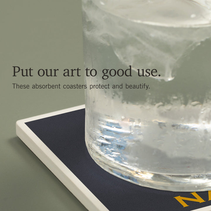 Napa, California, Home State, White on Gray Outline, Coasters Coasters Lantern Press 