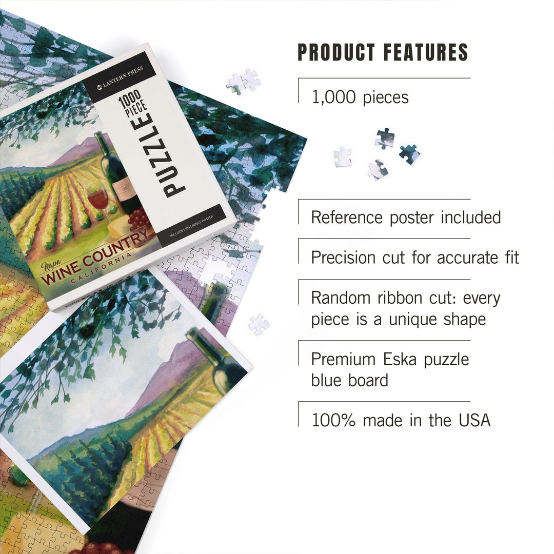 Napa, California, Wine Country, Jigsaw Puzzle Puzzle Lantern Press 