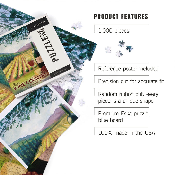 Napa, California, Wine Country, Jigsaw Puzzle Puzzle Lantern Press 