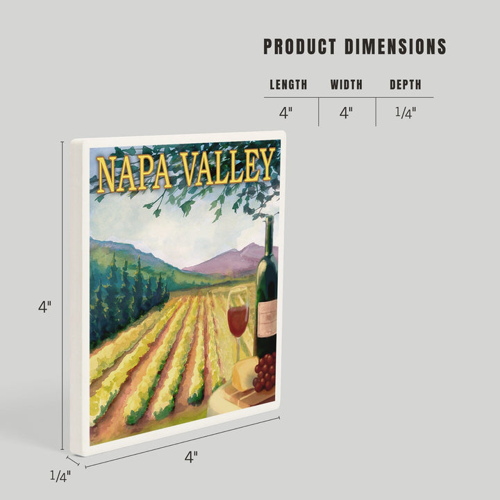 Napa Valley, California, Wine Country, Coasters Coasters Lantern Press 