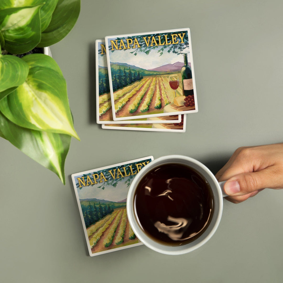 Napa Valley, California, Wine Country, Coasters Coasters Lantern Press 