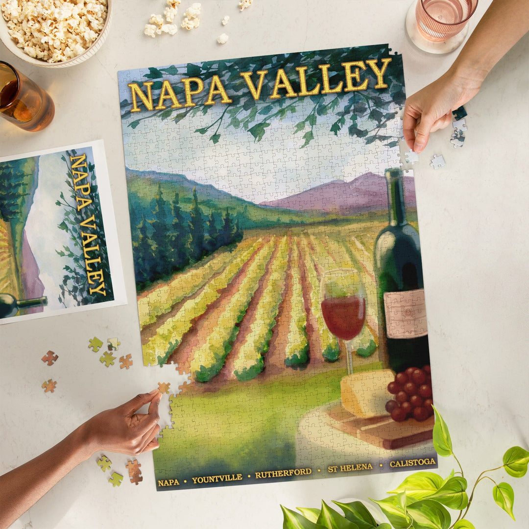 Napa Valley, California, Wine Country, Jigsaw Puzzle Puzzle Lantern Press 