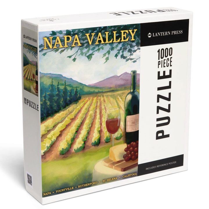 Napa Valley, California, Wine Country, Jigsaw Puzzle Puzzle Lantern Press 