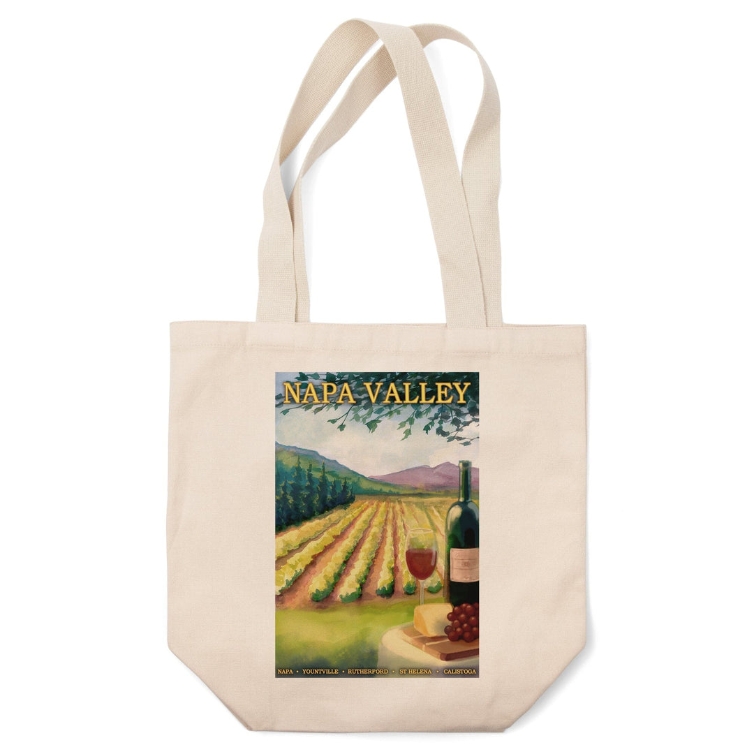 Napa Valley, California, Wine Country, Lantern Press Artwork, Tote Bag Totes Lantern Press 