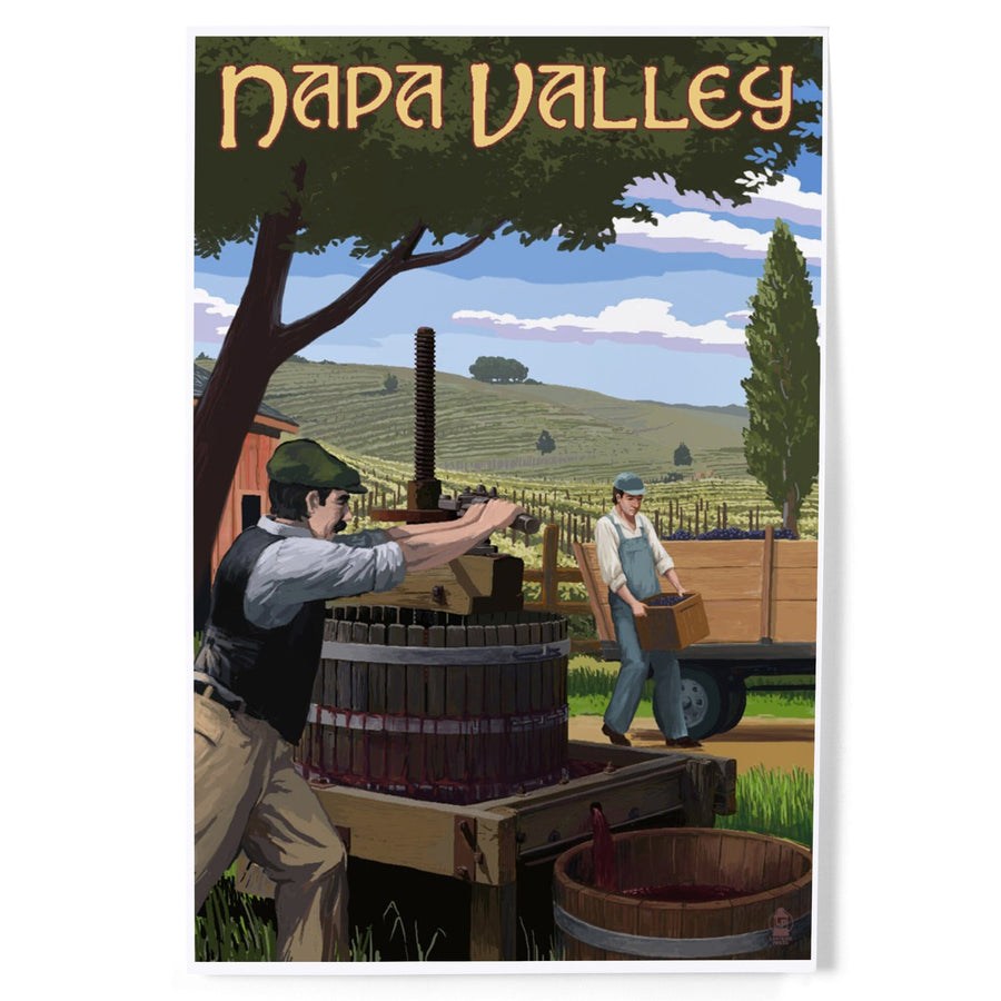 Napa Valley, California, Wine Grape Crushing, Art & Giclee Prints Art Lantern Press 