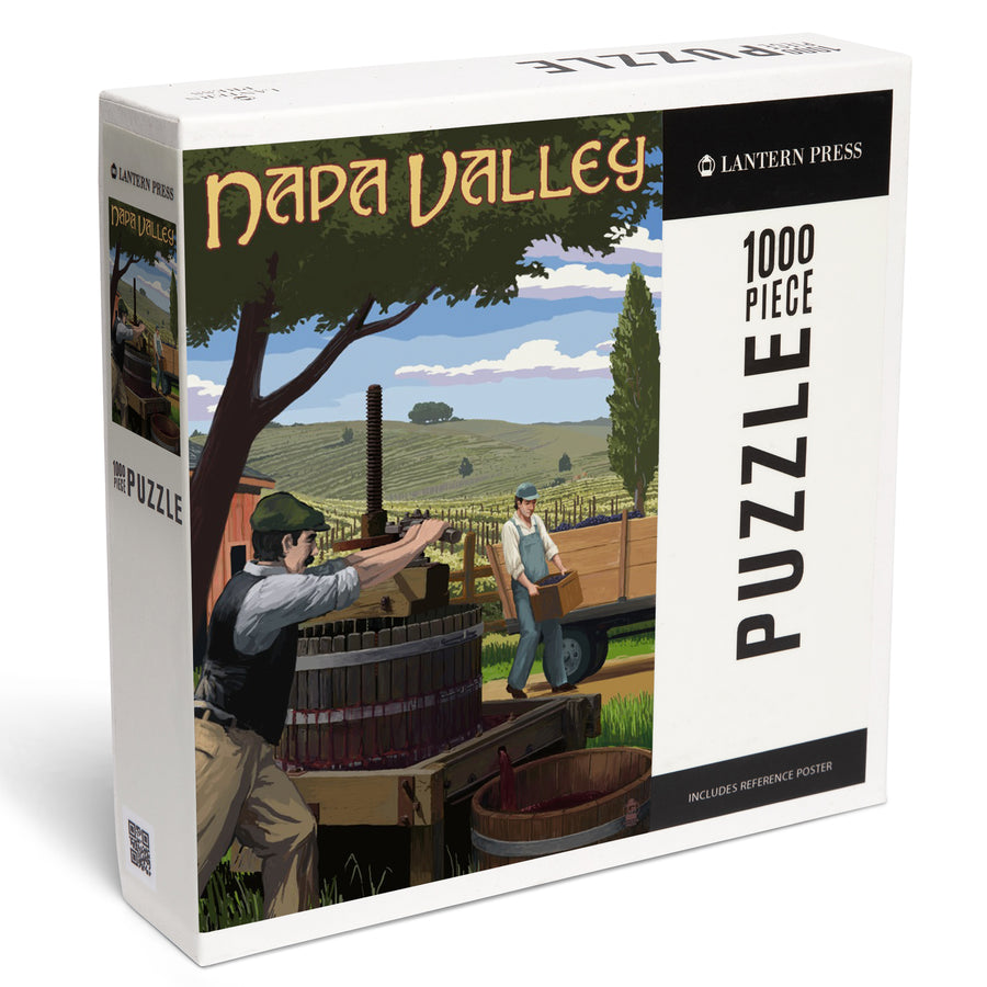 Napa Valley, California, Wine Grape Crushing, Jigsaw Puzzle Puzzle Lantern Press 