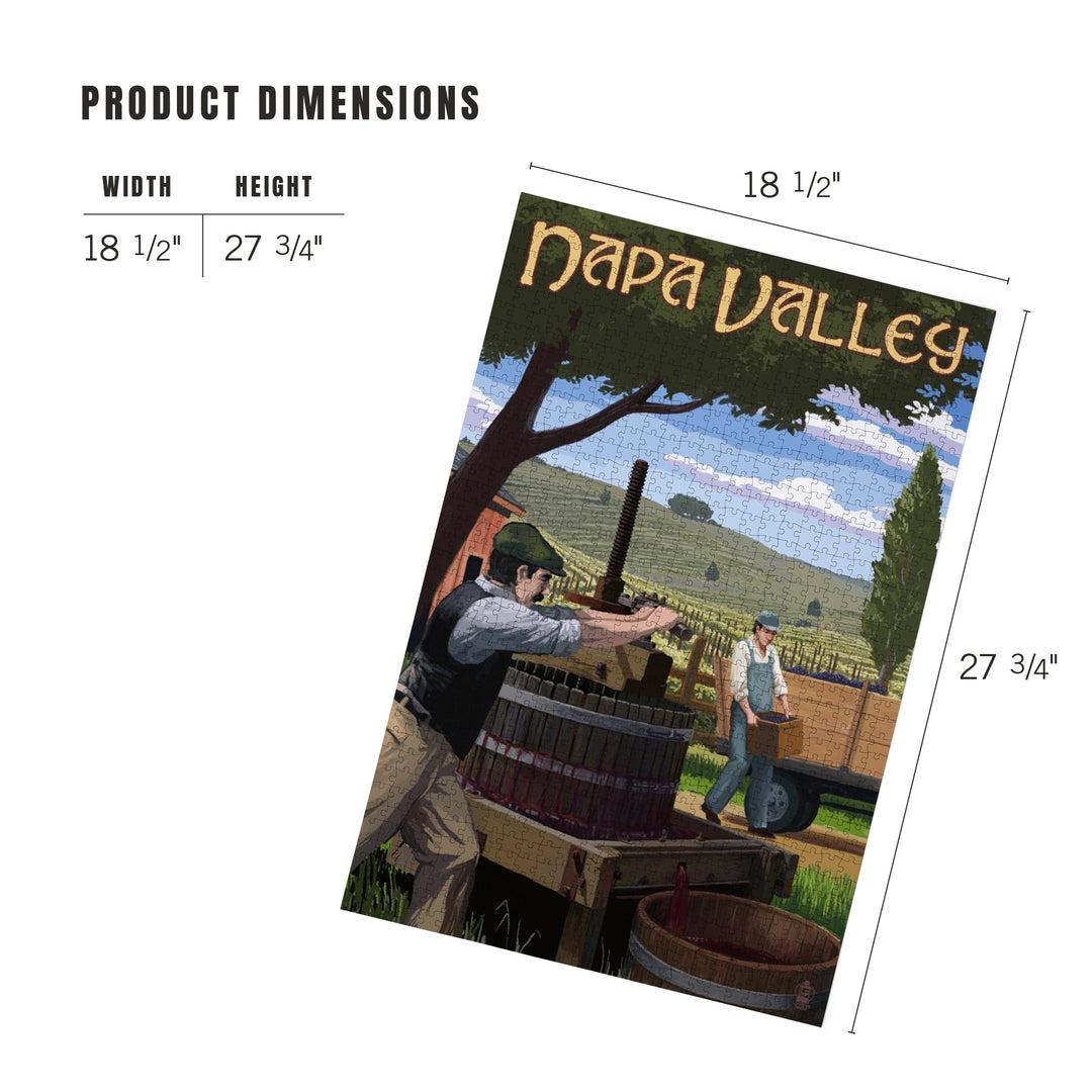 Napa Valley, California, Wine Grape Crushing, Jigsaw Puzzle Puzzle Lantern Press 