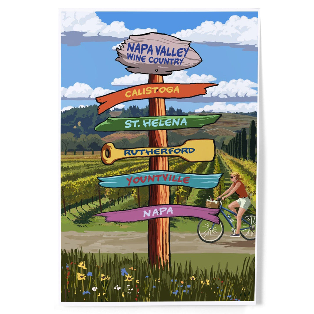Napa Valley Wine Country, California, Destination Sign, Art & Giclee Prints Art Lantern Press 