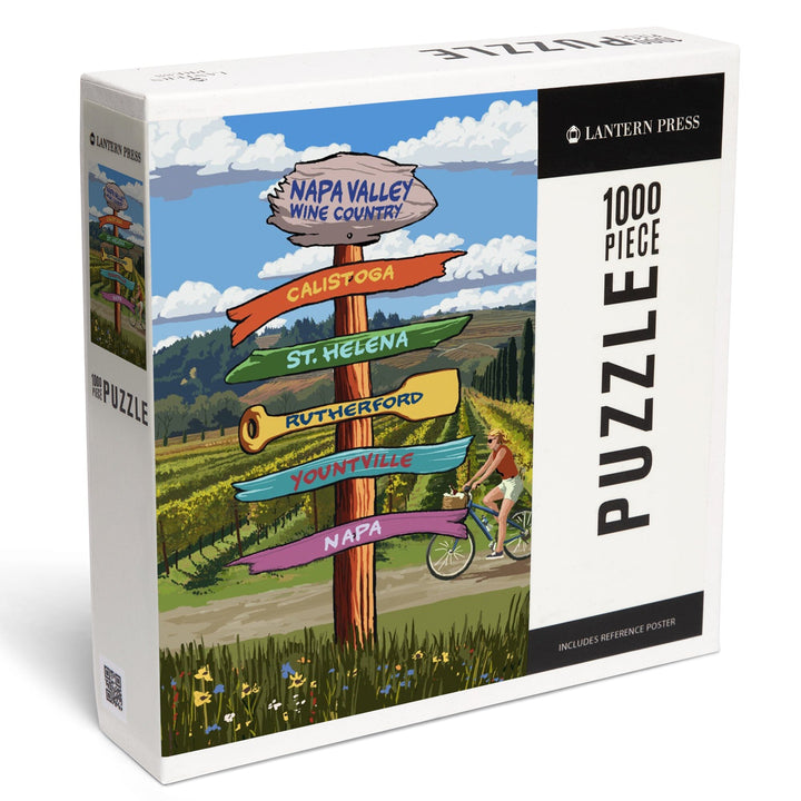 Napa Valley Wine Country, California, Destination Sign, Jigsaw Puzzle Puzzle Lantern Press 