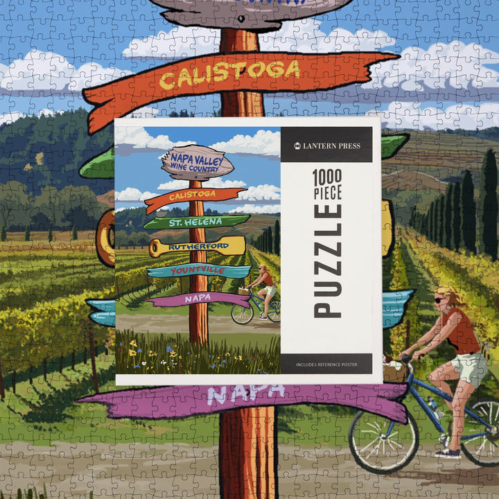 Napa Valley Wine Country, California, Destination Sign, Jigsaw Puzzle Puzzle Lantern Press 