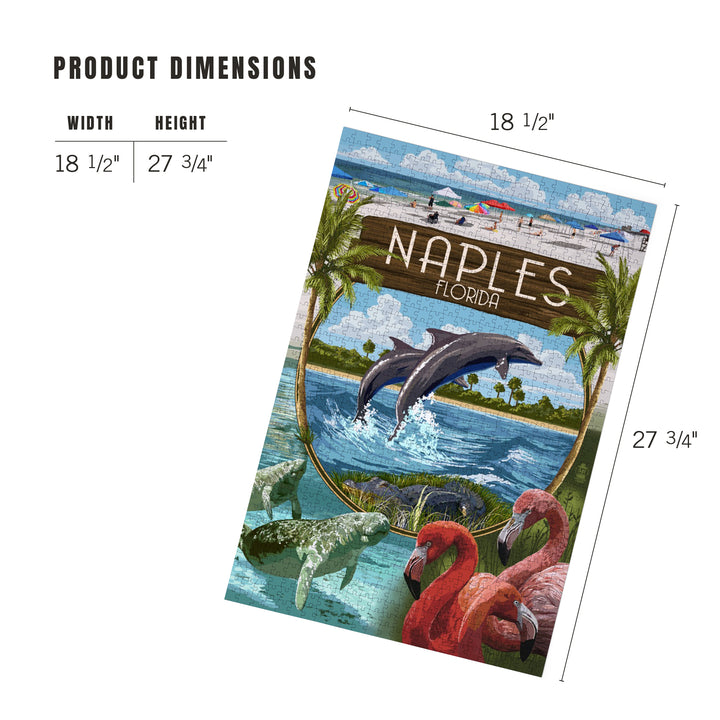Naples, Florida, Montage, Jigsaw Puzzle Puzzle Lantern Press 