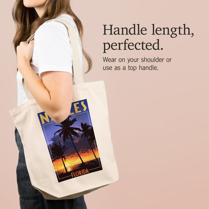 Naples, Florida, Palms and Sunset, Tote Bag Totes Lantern Press 