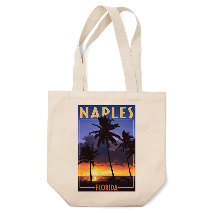 Naples, Florida, Palms and Sunset, Tote Bag Totes Lantern Press 