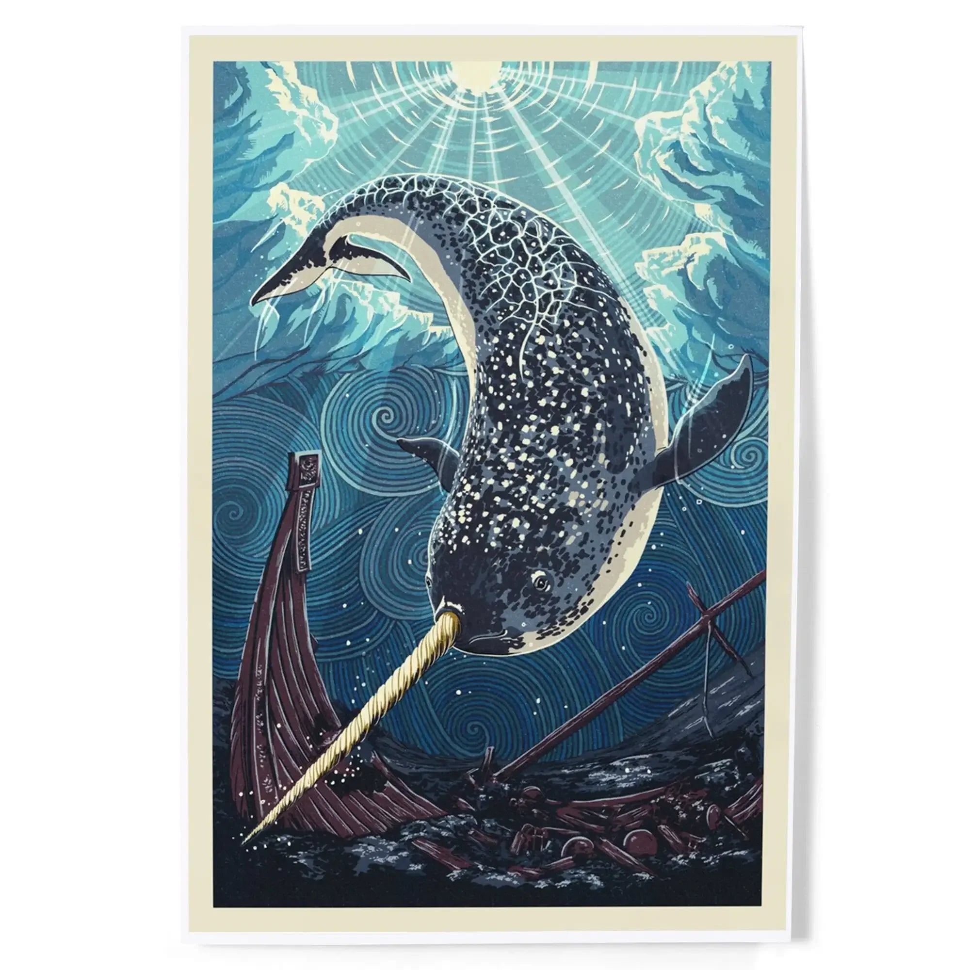 Narwhal, Letterpress art prints, metal signs – Lantern Press
