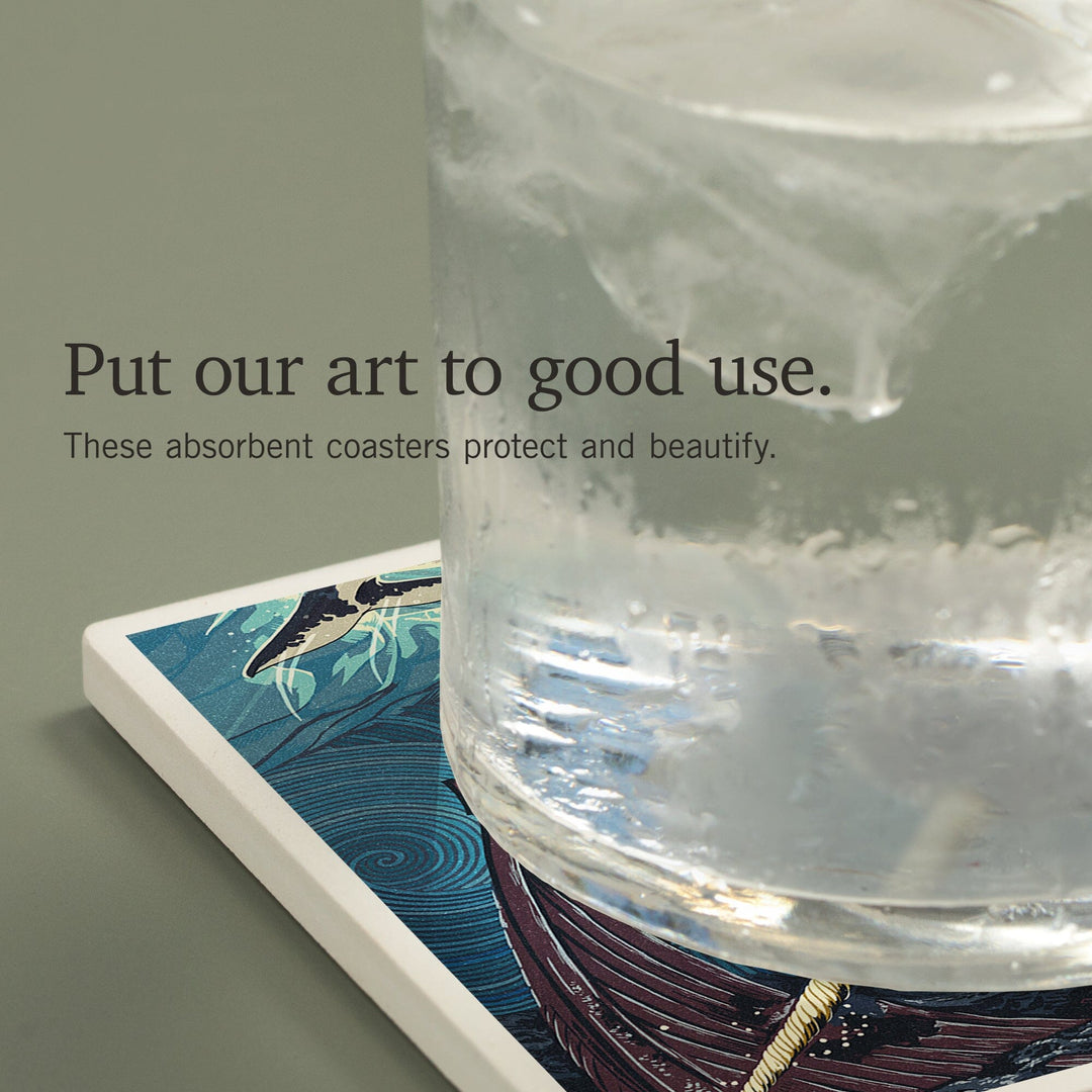 Narwhal, Letterpress, Coasters Coasters Lantern Press 