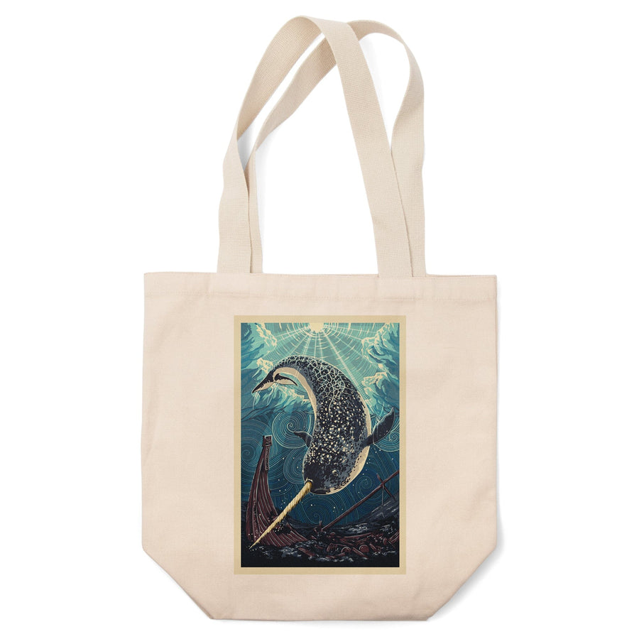 Narwhal, Letterpress, Tote Bag Totes Lantern Press 
