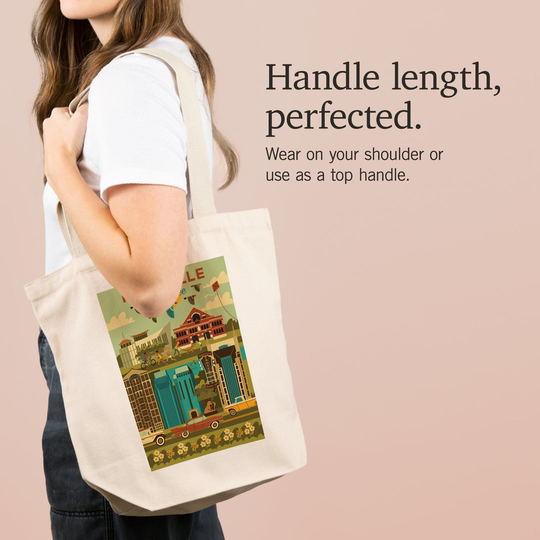 Nashville, Tennessee, Geometric City Series, Tote Bag Totes Lantern Press 