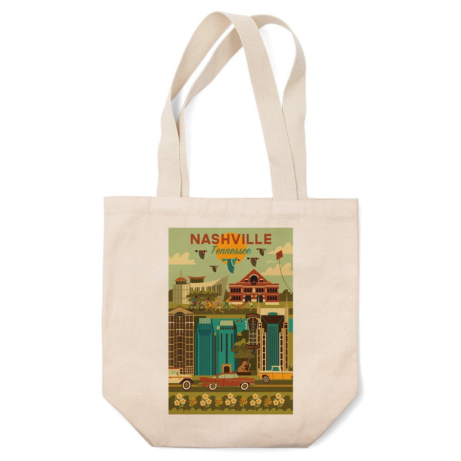 Nashville, Tennessee, Geometric City Series, Tote Bag Totes Lantern Press 